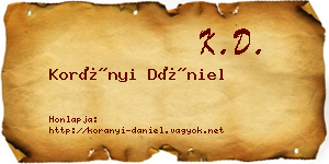 Korányi Dániel névjegykártya